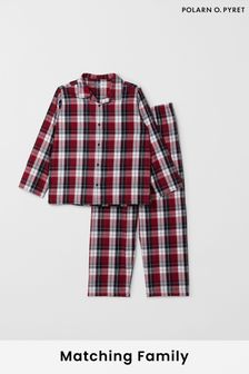 Polarn O Pyret Red Organic Checked Christmas Pyjamas (Q81318) | KRW96,100