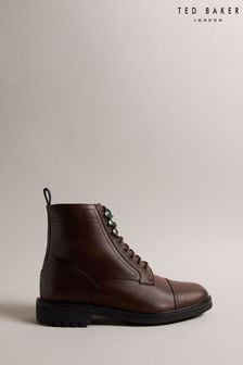 Ted Baker Brown Brogue Detail Joesif Leather Lace-Up Boots (Q81360) | LEI 1,045