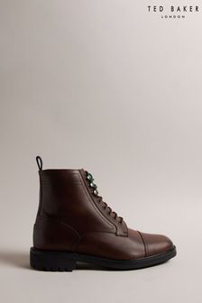 Ted Baker Joesif Brown Brogue Detail Leather Lace Up Boot