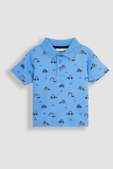 JoJo Maman Bébé Blue Digger Printed Polo Shirt (Q81658) | €28