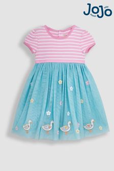 JoJo Maman Bébé Blue Duck Tulle Party Dress (Q81675) | $57