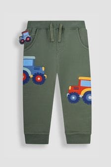 Трактор цвета хаки - Спортивные брюки с карманами и аппликацией в стиле бебе Jojo Maman (Q81681) | €34
