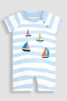 Bleu avec bateaux - Barboteuse Jojo Maman Bébé à motif appliqué (Q81698) | €23