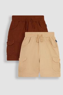 JoJo Maman Bébé Brown 2-Pack Jersey Cargo Shorts (Q81704) | OMR10