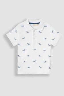 JoJo Maman Bébé White Whale Embroidered Polo Shirt (Q81724) | 115 SAR