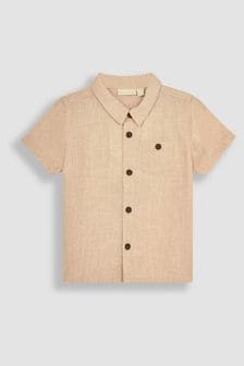 JoJo Maman Bébé Stone Classic Cotton Linen Summer Short Sleeve Shirt (Q81728) | €37