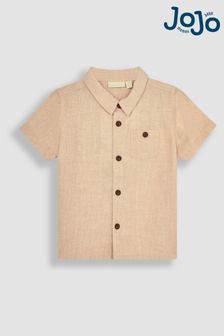 JoJo Maman Bébé Classic Cotton Linen Summer Short Sleeve Shirt