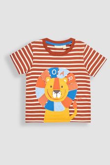 JoJo Maman Bébé Brown Lion Roar Interactive Appliqué T-Shirt (Q81738) | €27