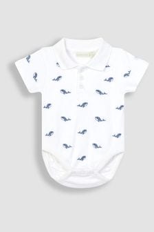 JoJo Maman Bébé White Whale Embroidered Polo Shirt Bodysuit (Q81755) | NT$700