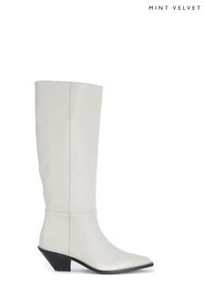 Mint Velvet Natural Long Cowboy Boots (Q81839) | €89