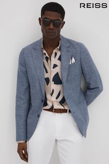 Однобортный шерстяной пиджак узкого кроя Blend Reiss Ravenswood (Q82032) | €499