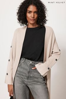 Mint Velvet Natural Cream Knit Midi Cardigan (Q82039) | €79