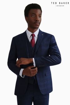 Ted Baker Tailoring Slim Fit Blue Munro Wine Check Jacket (Q82043) | €408