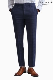 Ted Baker Tailoring Slim Fit Blue Chelia Check Trousers (Q82063) | 693 QAR