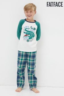 FatFace Green Crocodile Check Pyjama Set (Q82086) | €17.50
