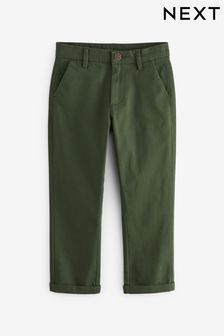 Dark Green Regular Fit Stretch Chino Trousers (3-17yrs) (Q82212) | HK$96 - HK$140