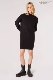 黑色 - Apricot高翻領細針距柔軟針織連身裙 (Q82310) | HK$360