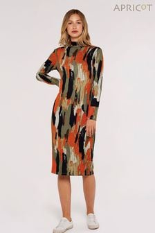 Apricot Green Paint Splash Column Dress (Q82337) | R660