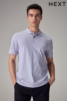 Purple Lilac Regular Fit Short Sleeve Pique Polo Shirt (Q82374) | 93 SAR