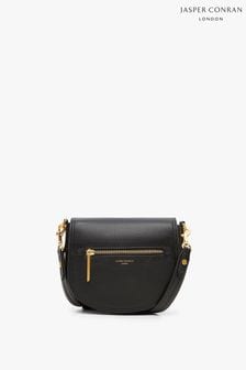 Jasper Conran London Darcey Leather Black Saddle Bag (Q82404) | HK$2,571