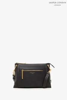 Jasper Conran London Darcey Triple Section Cross-Body Black Bag (Q82413) | HK$2,468