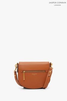 Jasper Conran London Darcey Leather Brown Saddle Bag (Q82426) | HK$2,571