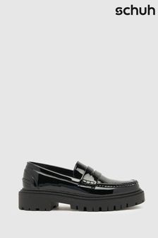 Schuh Lexis Patent Chunky Black Loafers (Q82456) | €54