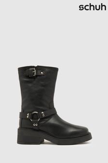 Черные кожаные ботинки с цветочным принтом Schuh (Q82457) | €113
