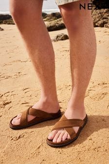 Tan Brown Suede Cross Over Mules (Q82557) | HK$328