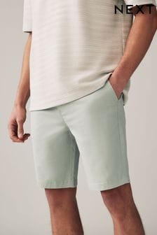 Svetlo zelena - Ozek kroj - Raztegljive chino kratke hlače (Q82565) | €18
