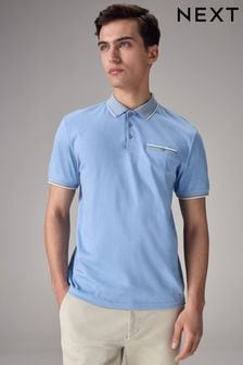 Hellblau - Polo-Shirt mit elegantem Kragen (Q82599) | 42 €