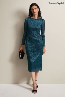 Phase Eight Blue Alix Plisse Dress (Q82715) | 76 €