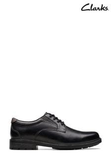 Clarks Black Leather Un Shire Low Shoes (Q82751) | €137