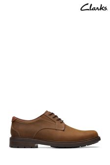 Clarks Brown Beeswax Leather Un Shire Low Shoes (Q82754) | €143