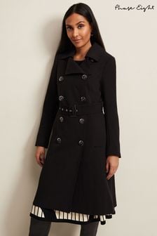 Phase Eight Black Petite Layana Smart Trench Coat (Q82762) | AED1,104