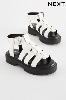 White Chunky Gladiator Sandals (Q82798) | ₪ 101 - ₪ 130