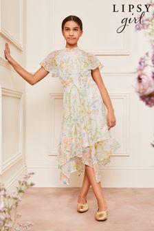 Lipsy Chiffon-Kleid für besondere Anlässe mit Zipfelsaum (5-16yrs) (Q82818) | 52 € - 64 €