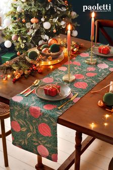 Paoletti Set of 4 Green Pomegranate Table Placemats & Table Runner (Q82879) | $59