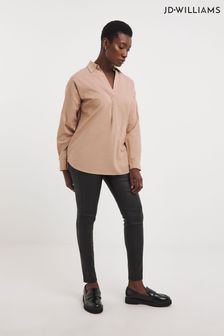 JD Williams Camel Cream Brushed Pullover Shirt (Q82893) | LEI 167