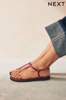 Women s Red Flat Casual Sandals Next Luxembourg