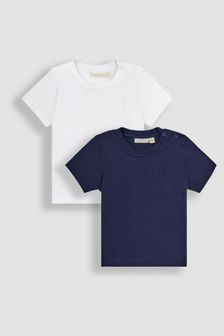 JoJo Maman Bébé Navy Blue Classic Plain 2-Pack T-Shirts (Q82932) | NT$650