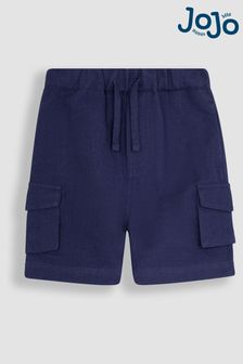 JoJo Maman Bébé Navy Blue Cotton Linen Summer Shorts (Q82988) | €29
