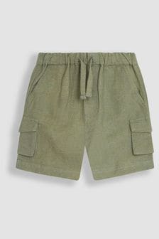JoJo Maman Bébé Khaki Green Cotton Linen Summer Shorts (Q82989) | €29