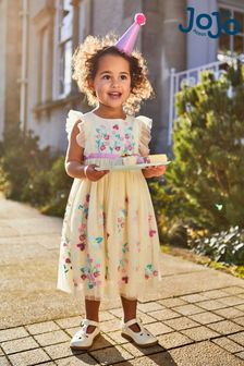 Cream клубника - Красивое платье из тюля с вышивкой Jojo Maman Bébé (Q82997) | €65
