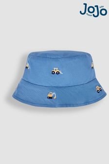 JoJo Maman Bébé Blue Digger Embroidered Twill Sun Hat (Q83121) | $24