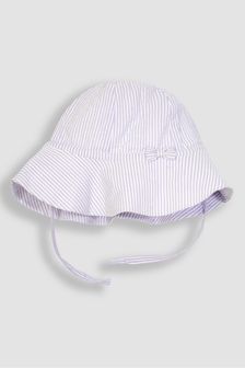 JoJo Maman Bébé Lilac Purple Seersucker Stripe Floppy Sun Hat (Q83131) | €20