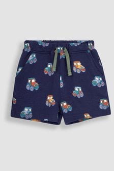 JoJo Maman Bébé Navy Blue Tractor 2-Pack Printed Shorts (Q83155) | $34