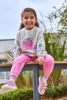 Set din 2 piese cu bluză cu dinozaur aplicat JoJo Maman Bébé și Pantaloni de sport (Q83179) | 179 LEI