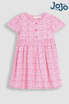 JoJo Maman Bébé Fuschia Pink Ditsy Floral Button Front Classic Dress (Q83196) | €34