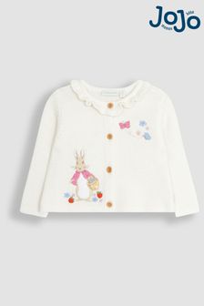 JoJo Maman Bébé Cream Peter Rabbit Appliqué Cardigan With Collar (Q83199) | NT$1,310